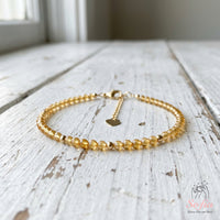 Citrine Bracelet | Minimalist Dainty Jewelry Stackable