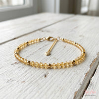 Citrine Bracelet | Minimalist Dainty Jewelry Stackable
