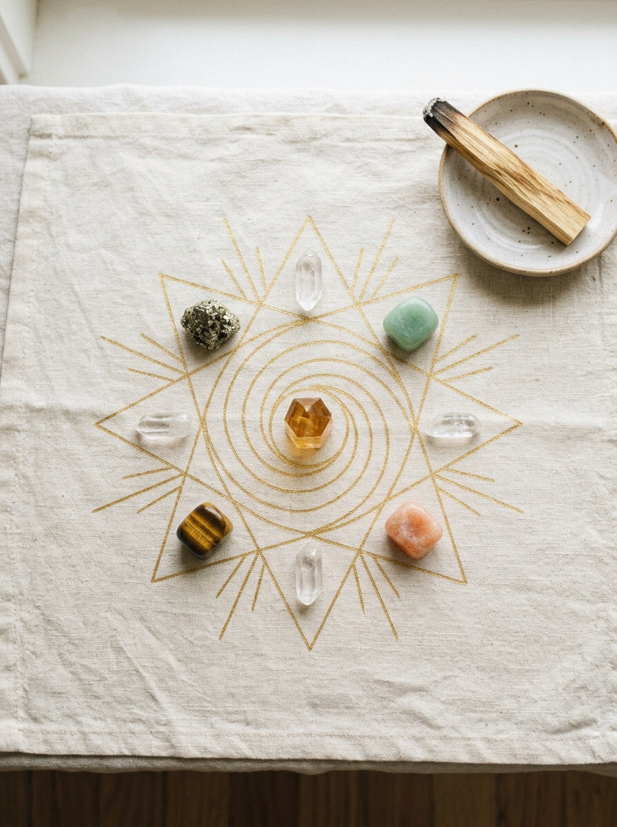 Citrine crystal grid