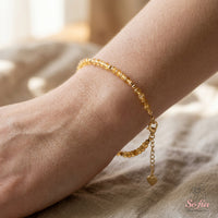 Citrine Bracelet Polished Beads | Minimalist Dainty Jewelry Stackable