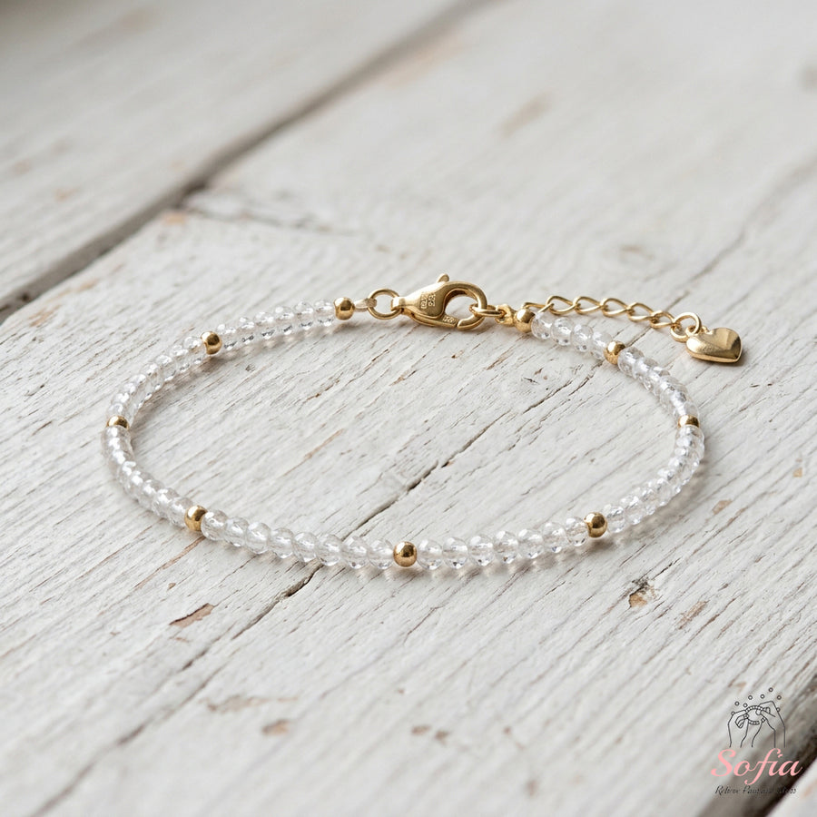 Clear Quartz Bracelet | Minimalist Dainty Jewelry Stackable