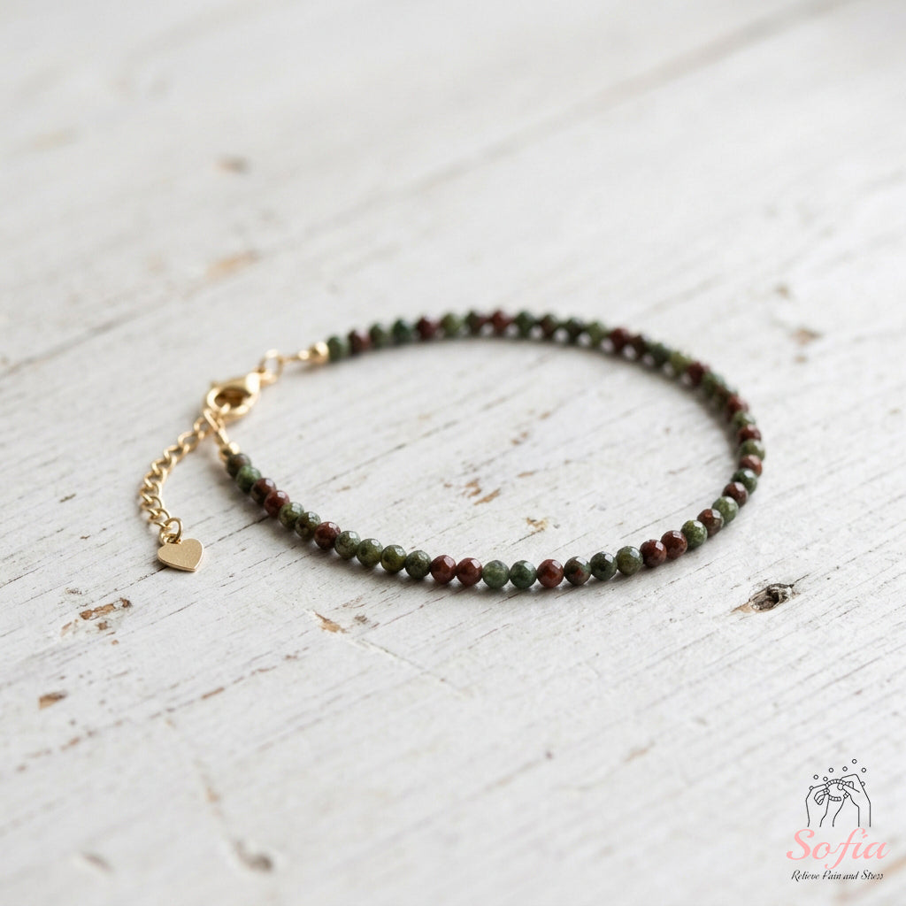 Dragon Bloodstone Bracelet | Minimalist Dainty Jewelry Stackable