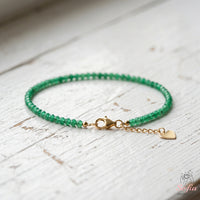 Emerald Bracelet | Minimalist Dainty Jewelry Stackable