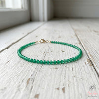 Emerald Bracelet | Minimalist Dainty Jewelry Stackable