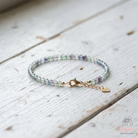 Rainbow Fluorite Bracelet | Minimalist Dainty Jewelry Stackable