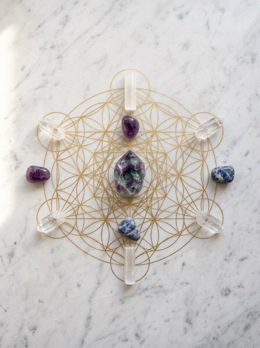 Fluorite crystal grid