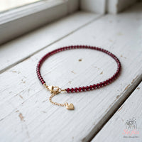 Garnet Bracelet | Minimalist Dainty Jewelry Stackable