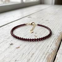Garnet Bracelet | Minimalist Dainty Jewelry Stackable