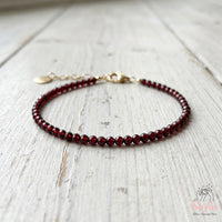 Garnet Bracelet | Minimalist Dainty Jewelry Stackable