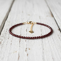 Garnet Bracelet | Minimalist Dainty Jewelry Stackable