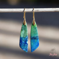 Azurite Earrings | Boho Drop Earring | Crystal Jewelry