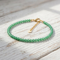 Green Aventurine Bracelet | Minimalist Dainty Jewelry Stackable