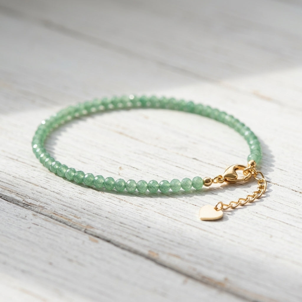 Green Aventurine Bracelet | Minimalist Dainty Jewelry Stackable