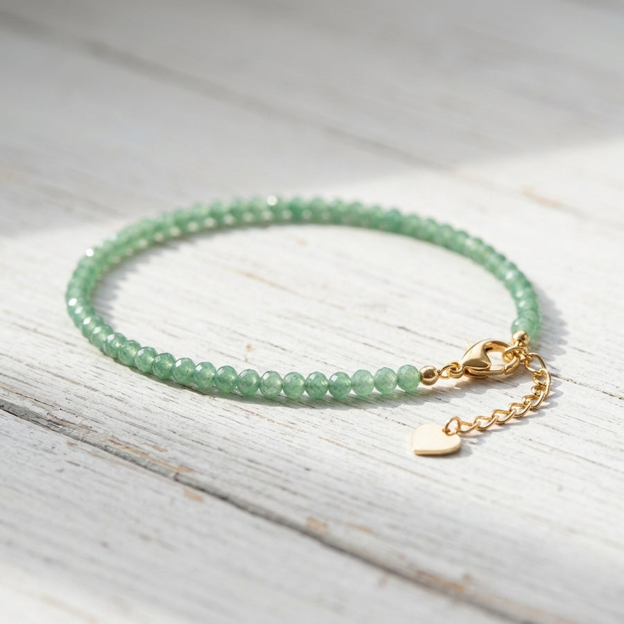Green Aventurine Bracelet | Minimalist Dainty Jewelry Stackable