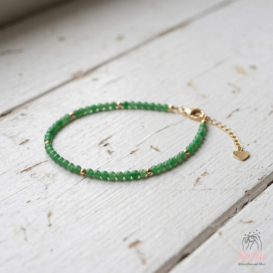 Green Jade Bracelet | Minimalist Dainty Jewelry Stackable