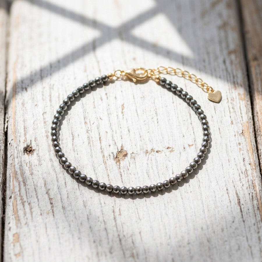 Hematite Bracelet | Minimalist Dainty Jewelry Stackable
