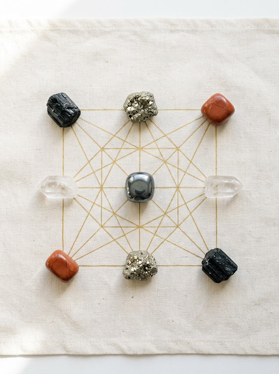 Hematite crystal grid