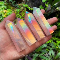 Angel Aura Rose Quartz Crystal Tower | Crystal Stone Decor