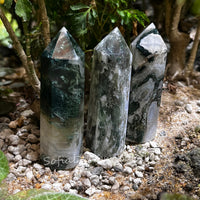 Moss Agate Crystal Tower | Crystal Decor