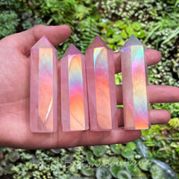 Angel Aura Rose Quartz Crystal Tower | Crystal Stone Decor