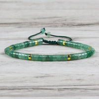 Green Aventurine Bracelet | Layering Gemstone Heishi Beaded Bracelets