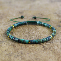 African Turquoise Bracelet | Layering Gemstone Heishi Beaded Bracelets