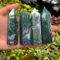 Moss Agate Crystal Tower | Crystal Decor
