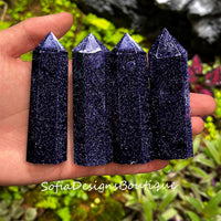 Blue Goldstone Crystal Tower | Crystal Stone Decor