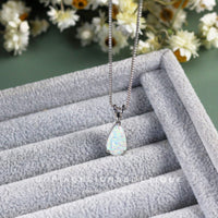 White Opal Necklace | Minimalist Crystal Dainty Jewelry
