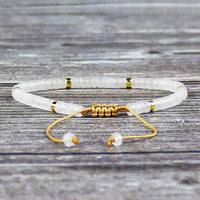Clear Quartz Bracelet | Layering Gemstone Heishi Beaded Bracelets