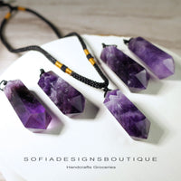 Amethyst Necklace | Boho Crystal Pendant Jewelry