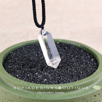 Clear Quartz Necklace | Boho Crystal Pendant Jewelry