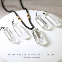 Clear Quartz Necklace | Boho Crystal Pendant Jewelry