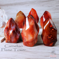 Carnelian Crystal Flame Tower | Crystal Stone Decor