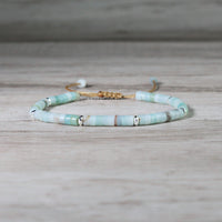 Amazonite Bracelet | Layering Gemstone Heishi Jewelry