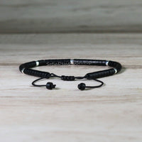 Black Onyx Bracelet | Layering Gemstone Heishi Beaded Bracelets