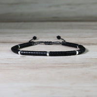 Black Onyx Bracelet | Layering Gemstone Heishi Beaded Bracelets