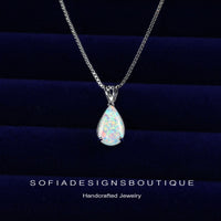 White Opal Necklace | Minimalist Crystal Dainty Jewelry