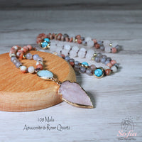 Amazonite & Rose Quartz Necklace | Crystal Jewelry