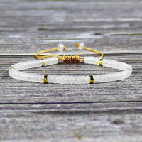 Clear Quartz Bracelet | Layering Gemstone Heishi Beaded Bracelets