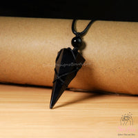 Obsidian Necklace | Boho Crystal Pendant Jewelry