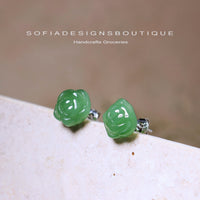 Jade Stud Earrings | Crystal Jewelry
