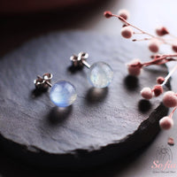Moonstone Stud Earrings | Minimalist Jewelry