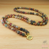 Red Creek Jasper Necklace | 108 Mala Beads Jewelry