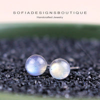 Moonstone Stud Earrings | Minimalist Jewelry