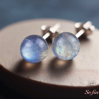 Moonstone Stud Earrings | Minimalist Jewelry