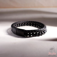 Lava Rock Leather Bracelet | Protection Jewelry Magnetic