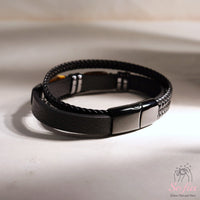 Tigers Eye Leather Bracelet | Protection Jewelry Magnetic