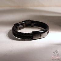 Men Leather Bracelet Titanium Steel | Protection Jewelry Magnetic