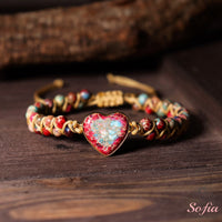 Red Jasper Heart Bracelet | Layering Gemstone Jewelry